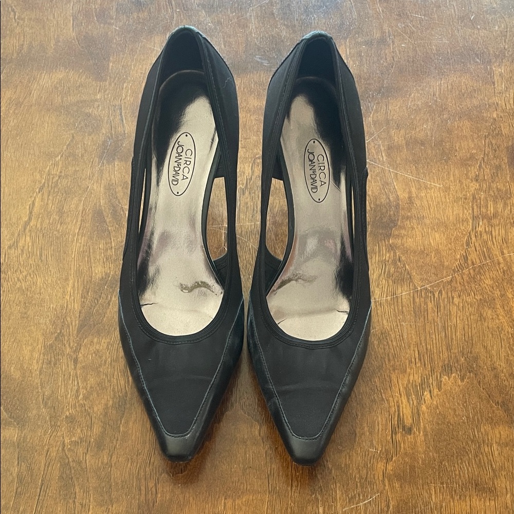 Joan & David Black Mesh Heels